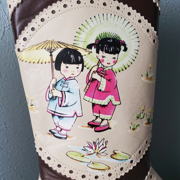 RARE Vintage Irregular Choice Y2K China Doll Art Boots Kitten Heel - Picture 4 of 8